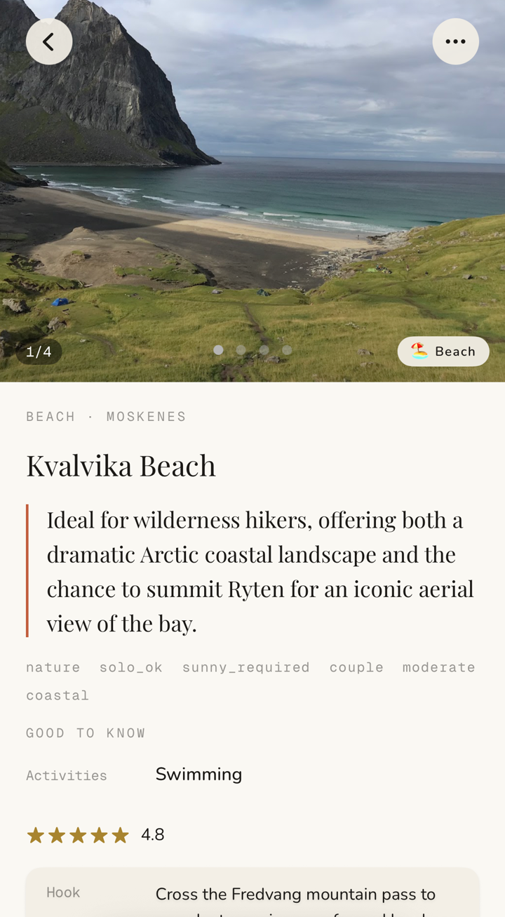 Kvalvika Beach · Plango POI